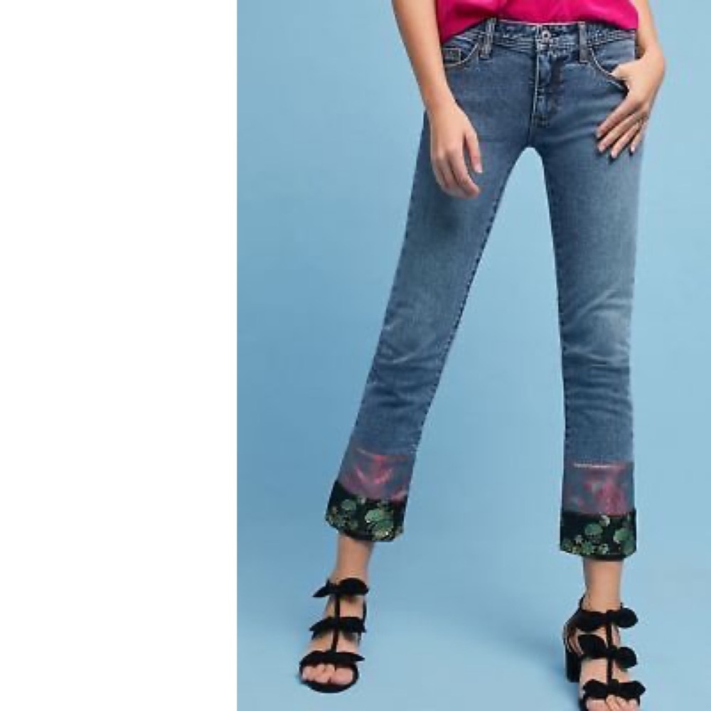 Pilcro and the Letterpress | slim boyfriend | Oriental patch Jean